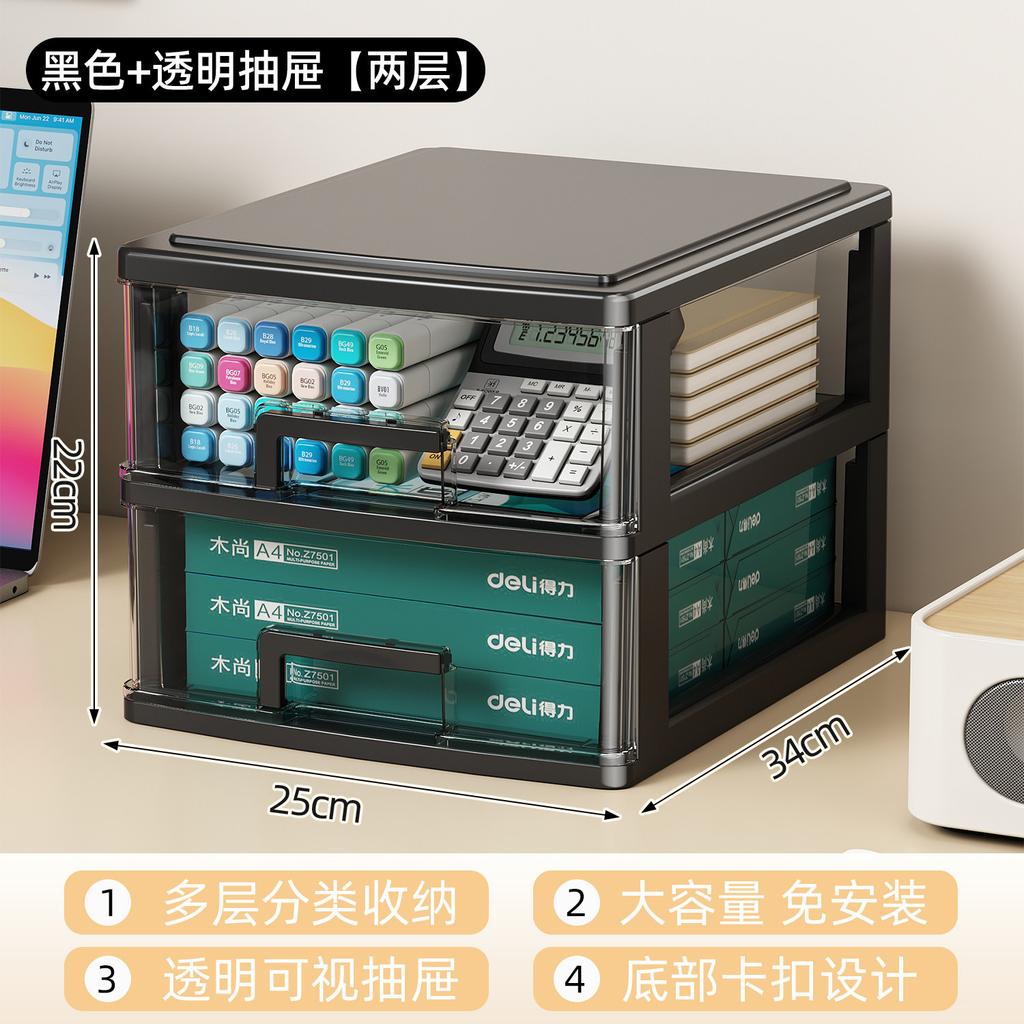 Desktop Storage Box Drawer Office Pen Holder Box Stationery Cosmetics Storage Box Finishing Multi-layer Shelf Cabinet