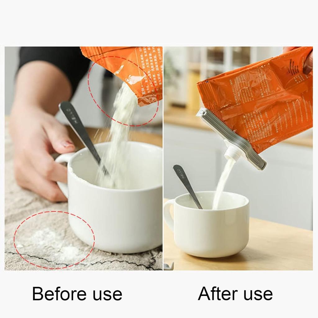 Screw Cap Sealing Clip Kitchen Seasoning Bag Milk Powder Salt Bag Sealing Clip Reuseable Snack Food Dispenser Nozzle with Lid