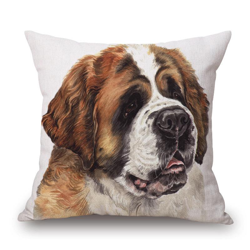 Border Collie Black Labrador Bay Horse Cock Dog Animals Poster Hand Painting Cushion Covers Decorative Pillows For Sofa