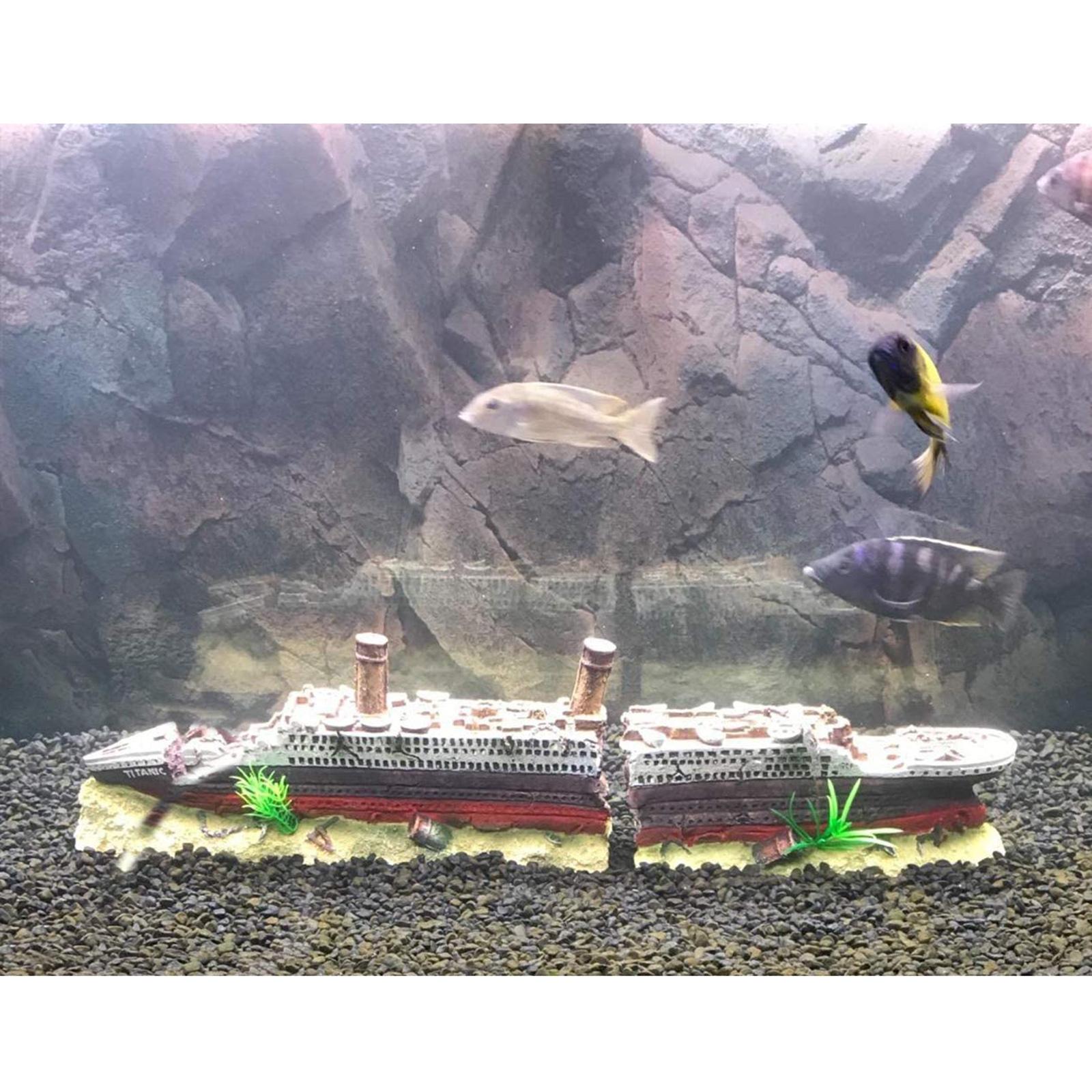 Realistic Aquarium Titanic Shipwreck Statue Resin Decor for Complete Aquarium Kit and Fish Tank Ornaments multicolore