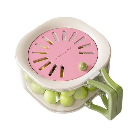 

Drain Basket Foldable Handle 2-in-1 Wash Drain Design Kitchen Colander Strainer Storage Bowl Fruit Vegetable Washing Bowl светло-розовый