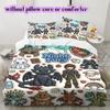 Train Dragon Anime World Duvet Cover,3 Piece Printed Cartoon Set,Cool Trendy Bedroom Comforter Cover Bedding Set_LIAN