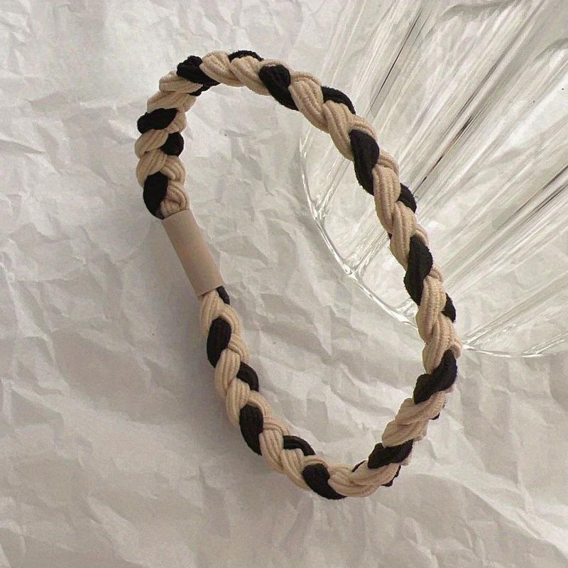 

5 шт. Простая плетеная резинка для волос Кофе Высокоэластичная веревка для волос Прочная нейлоновая резинка Женщина Девушка