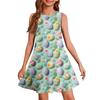 Vestido de verano para niña, sin mangas, estampado, color, informal