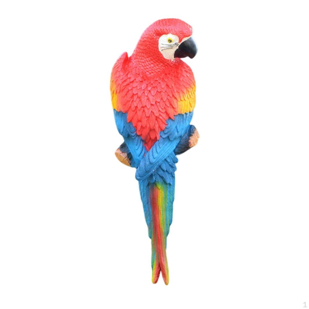 Resin Wall Bird Statue Birds Art Lawn Figurine Animal Ornament for Garden