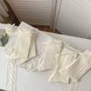 4 Pairs Women Butterfly Bow Net Eye Mid Tube Socks Spring Summer Sweat Absorbing Breathable Sweet Ballet Style Casual Socks