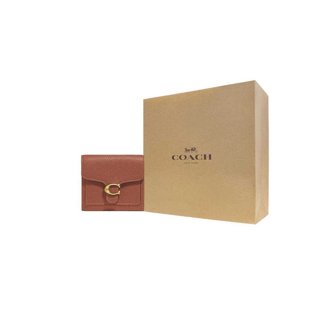 Coach Tabby 11 Solid Grain Short Button Wallet Card Holder Women Wallet Saddle-Brown 76527-B4L4A