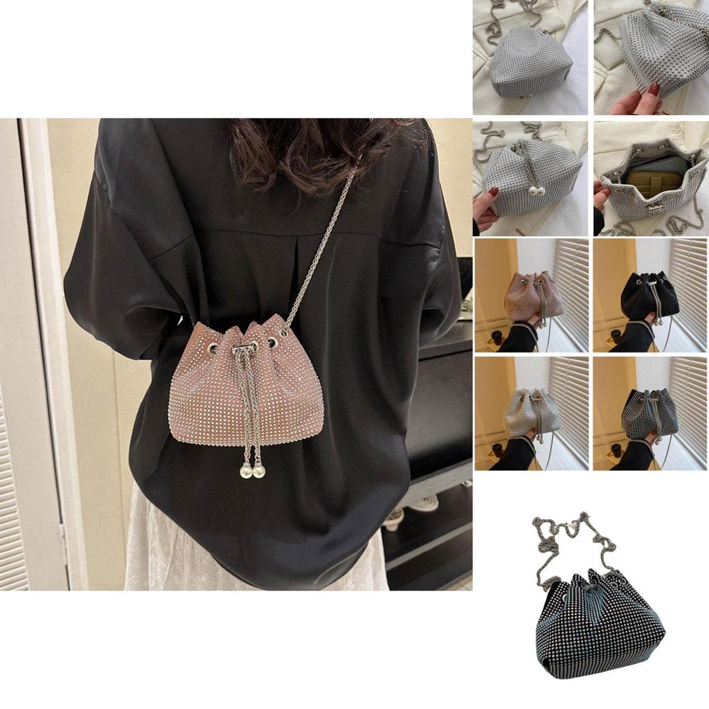 Stylish Chain Crossbody Bucket Bag 2023 New Large Capacity Pu Leather Trendy Handbag