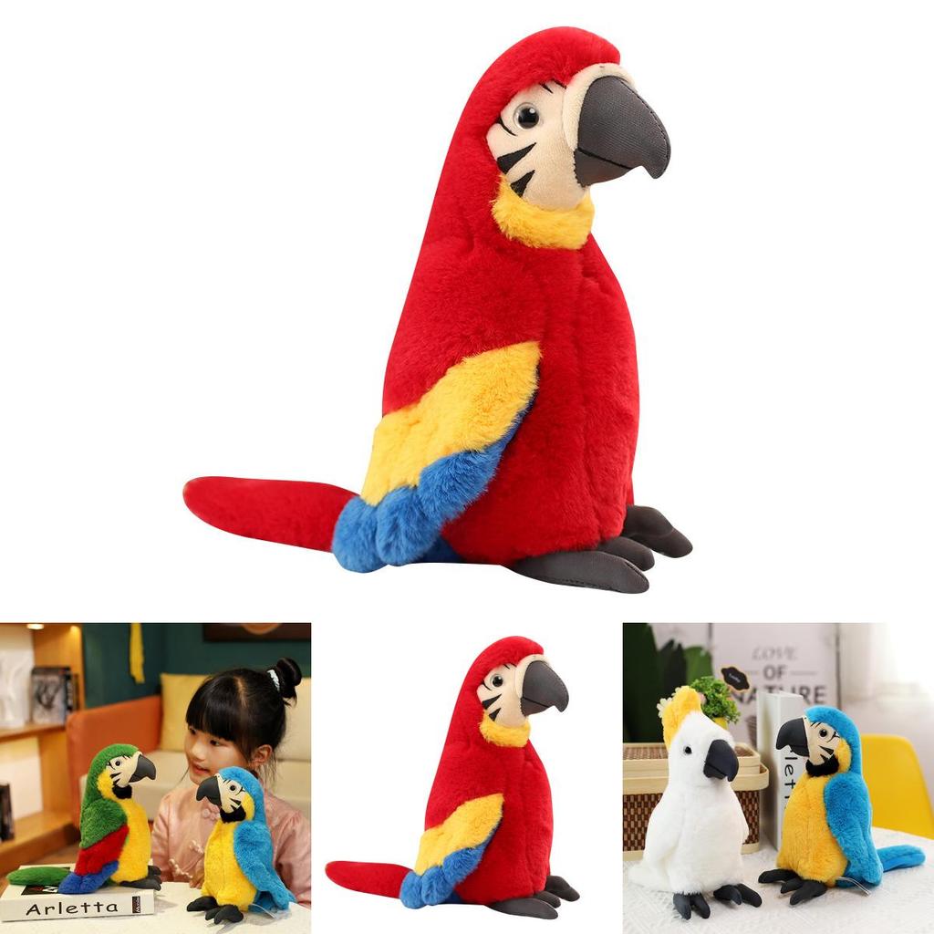 Macaws Plush Toy With Short Pile Fabric For Kids Educational Playroom Decor