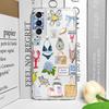 Transparente Meereslandschaft Wein Zitrone Mädchen Handyhülle für Samsung Galaxy A14 A16 A55 A54 A36 A53 A13 A15 A25 5G Kunst Weiche Hülle