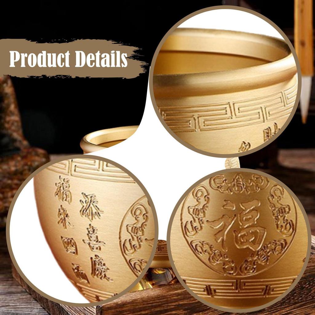 Decorative Feng Shui Table Bowl, Sturdy And Made of Chinese Brass, Symbol Fortune, Ideal for A .