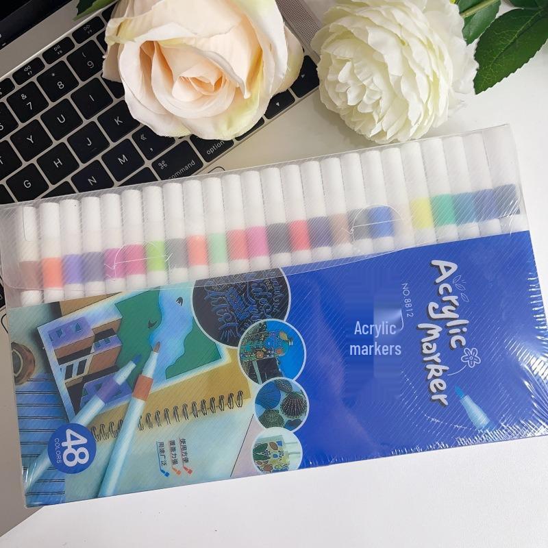 Opaque Acrylic Markers for Layering - Ideal for Elementary School Art, DIY Projects, and Watercolor with Durable Hard Tips.