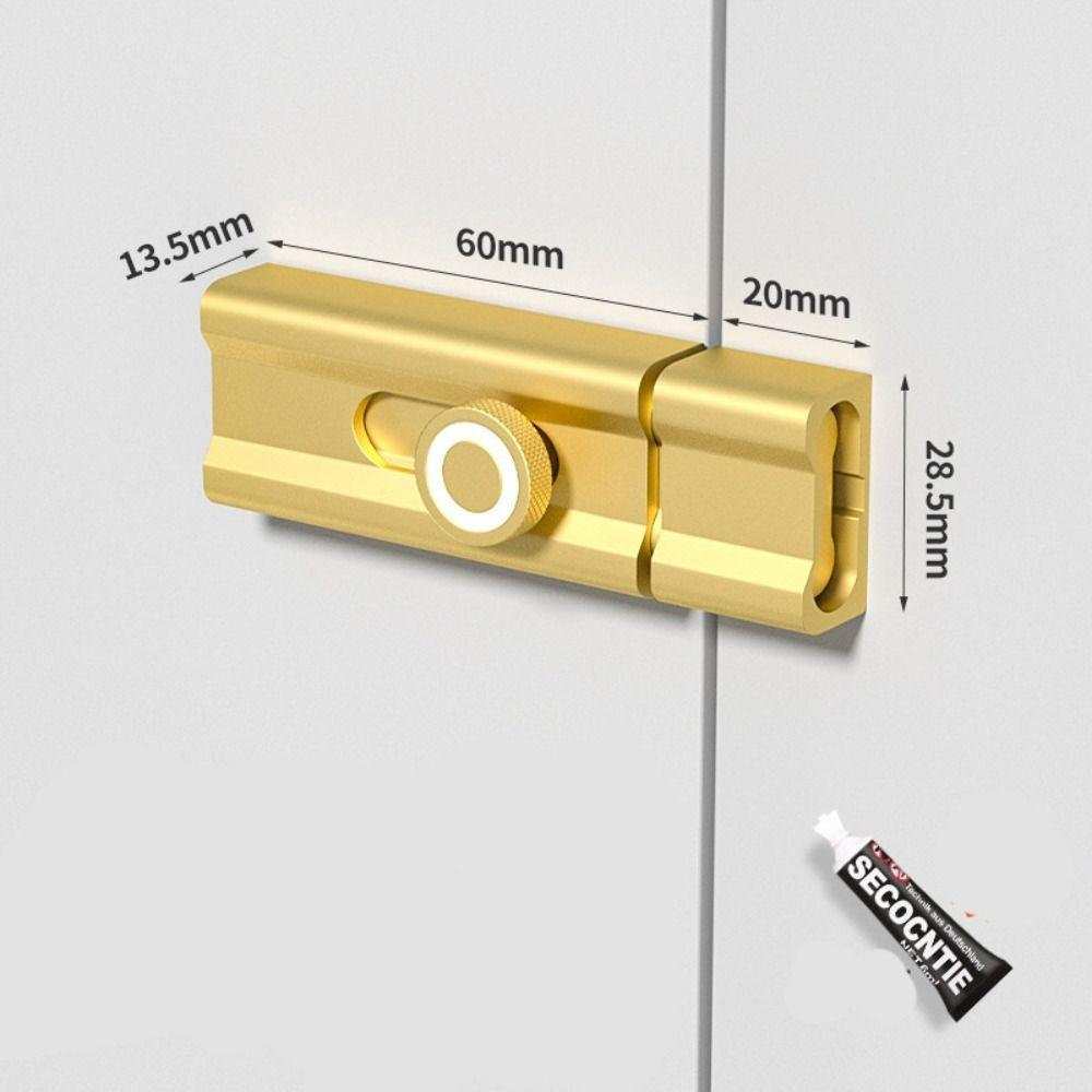 No Punching Sliding Door Bolt Aluminum Zinc Zinc Alloy Door Buckle Luminous Door Buckle Closet Window Door