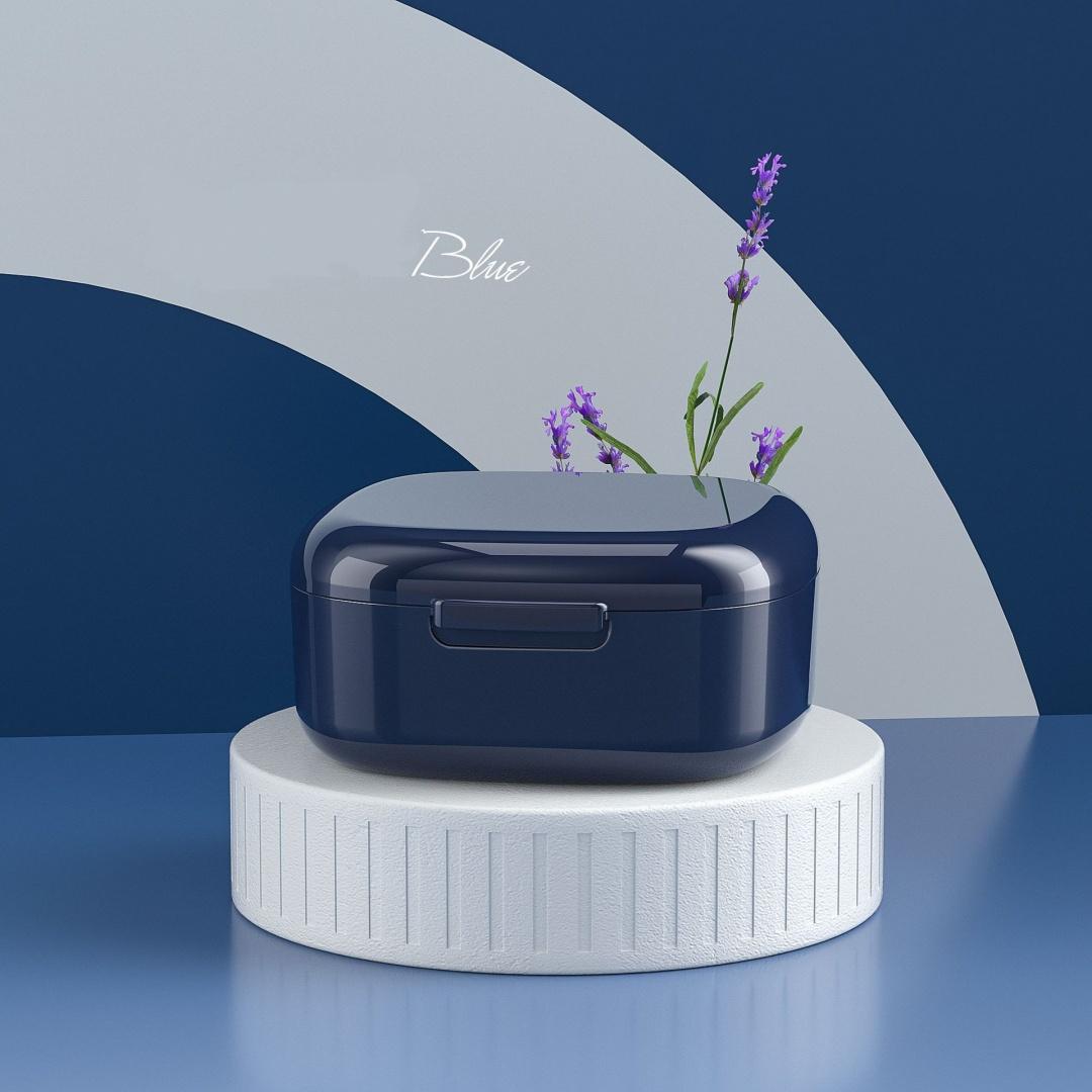 

1 шт. Ящик для хранения зубных протезов для пожилых людей, портативный ящик для замачивания, невидимые брекеты, ортодонтический фиксатор, ящик для чистки синий