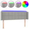 VidaXL Tête de Lit à LED Meuble de Chambre à Coucher Accessoire de Lit Double Tête de Cadre de Lit Intérieur Gris Clair 3123234