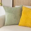 Corduroy Striped Pillow Cover 18x18 Inch Boho Textured Cushion Cover Patchwork Throw Pillow Cover for Farmhouse Home Sofa Couch Bed