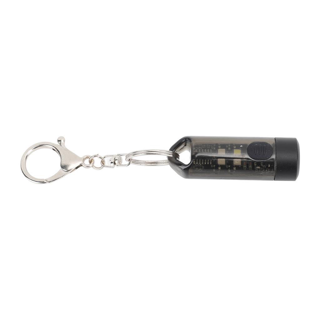 Outdoor Camping Keychain Flashlight Waterproof Portable USB Rechargeable Mini LED Flashlight Black