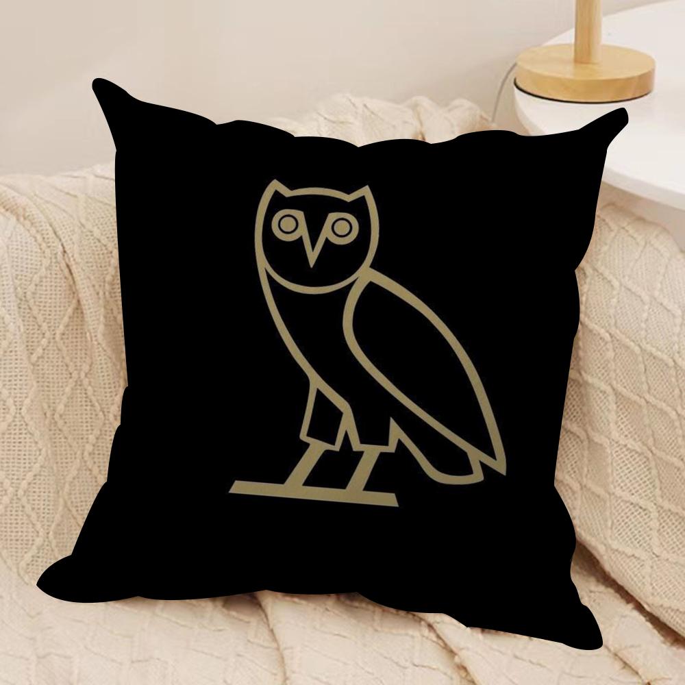 Luxury DrakeO-O-OvO O-OWLS Cushion Cover Silky Short Plush Double-Sided Printed Pillow Case for Sofa All Seasons Home Decor Gift