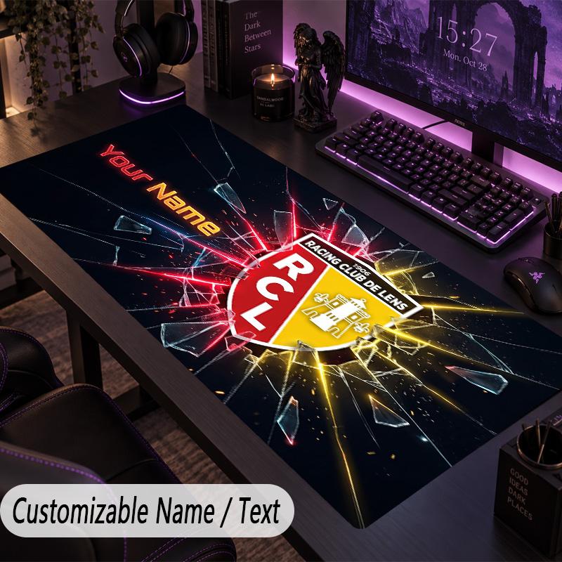 Large Mouse Padracing club de lens Custom Name Text Personalized Desk Mat Non Slip Gaming Pad