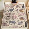 1PC Cute Cat Print Flannel Blanket, High Quality All Seasons, Home Decor, Warmth and Comfort, Perfect for Christmas Gifts