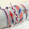 American Independence Day Red, White & Blue Star Woven Bracelet