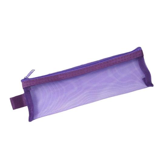 Yousheng 2PCS Pencil Case, with Zipper Large Opening, Transparent Mesh Fabric Organizer, Lightweight Storage Bag for School Office