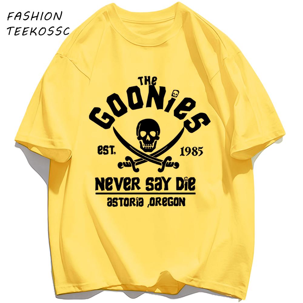 The Goonies Skeleton Printing Mens Basics T Shirts AllMatch Cotton TShirt Colour Summer Clothing Oversize Crewneck Sportswear