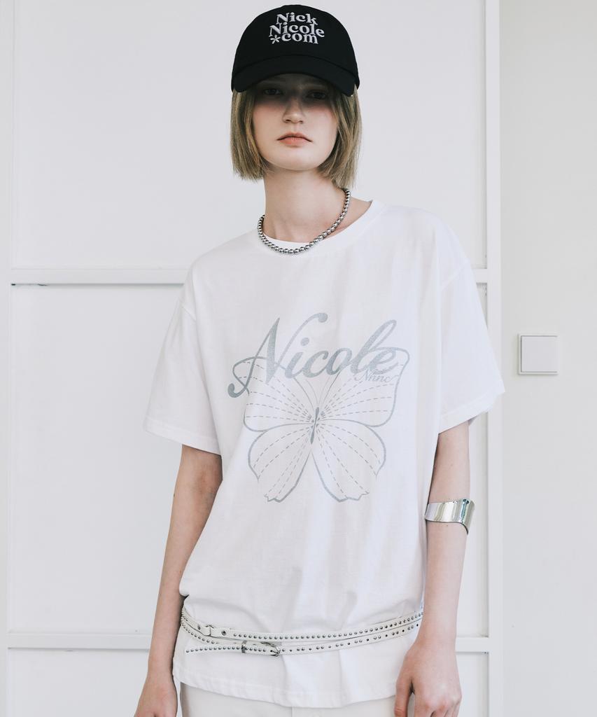 Nigaennikol Nicole Butterfly Sleeve Top_White Silver