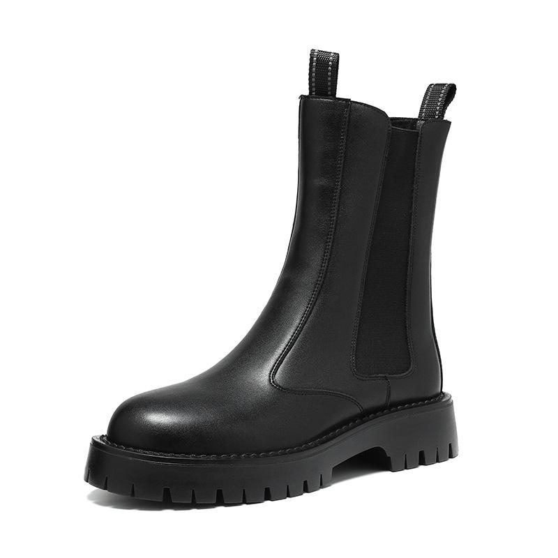 Chelsea boots winter new British style platform high-top cigarette boots zipper locomotive Martin boots