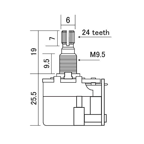 Scud CTS Push-Pull Potentiometer 250K/A Curve CTS-A250-PP