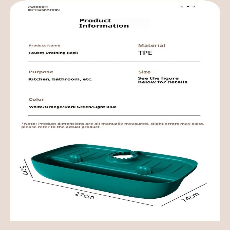 Silicone Kitchen Faucet Mat Splash Guard Sink Mat With Sponge Holder Caddy Catcher Bathroom Countertop Mat