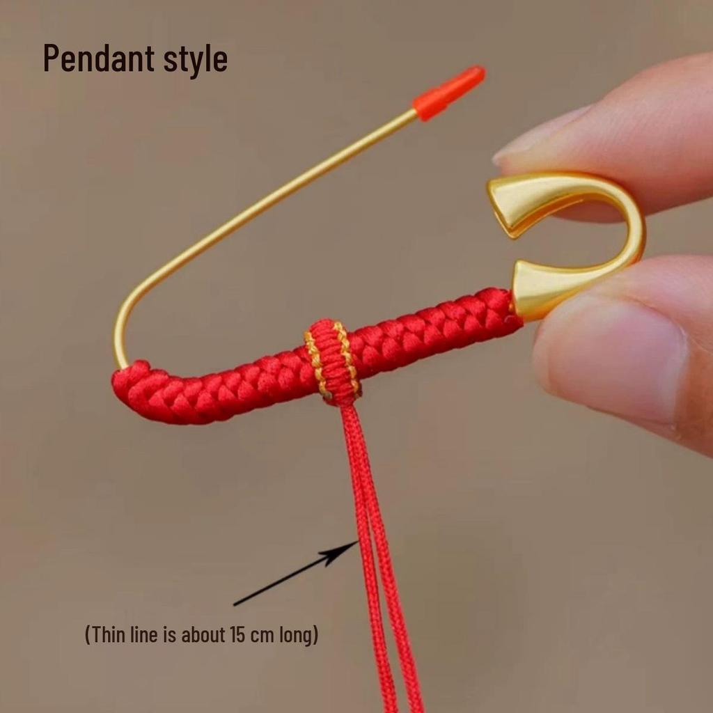 Złota broszka dla noworodka - Chiński styl półprodukt wisiorek uspokajający DIY prezent