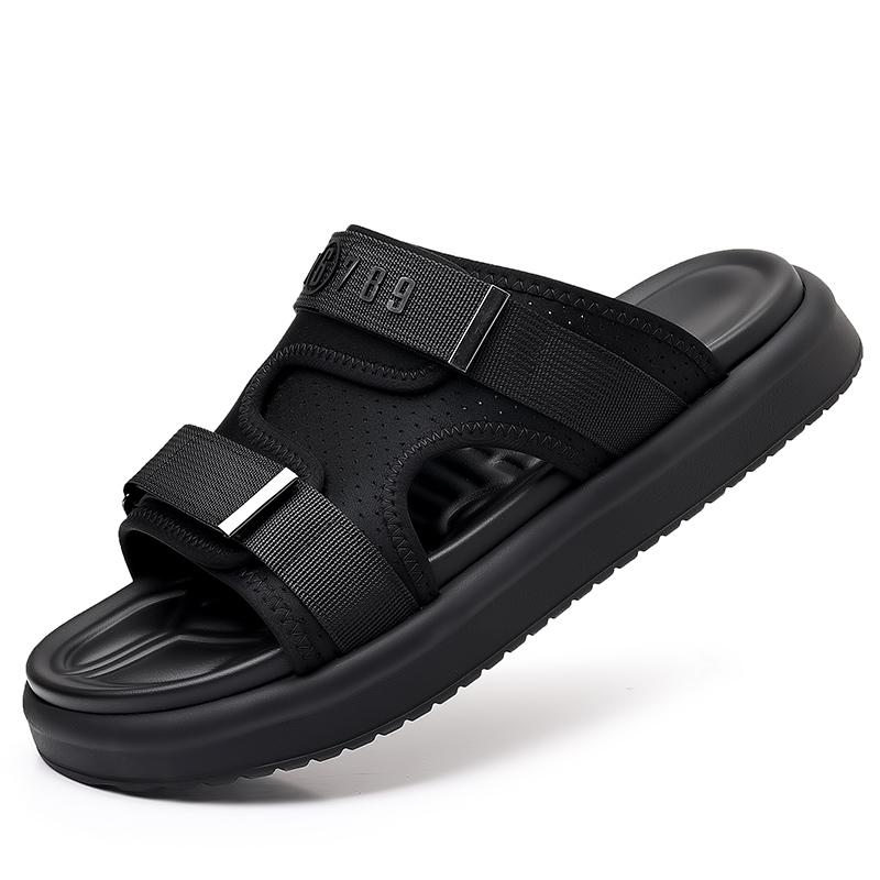 

Non-Slip Casual Man Loafers Comfortable Slip on Mens Half Drag Beach Cool Slippers Men s Office Dress Mesh Cloth Muller Shoes 44 чёрный