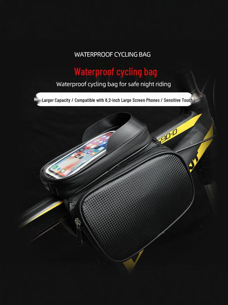 Bicycle Front Beam Touch Screen Phone Bag - Mountain Bike Top Tube Saddle Bag