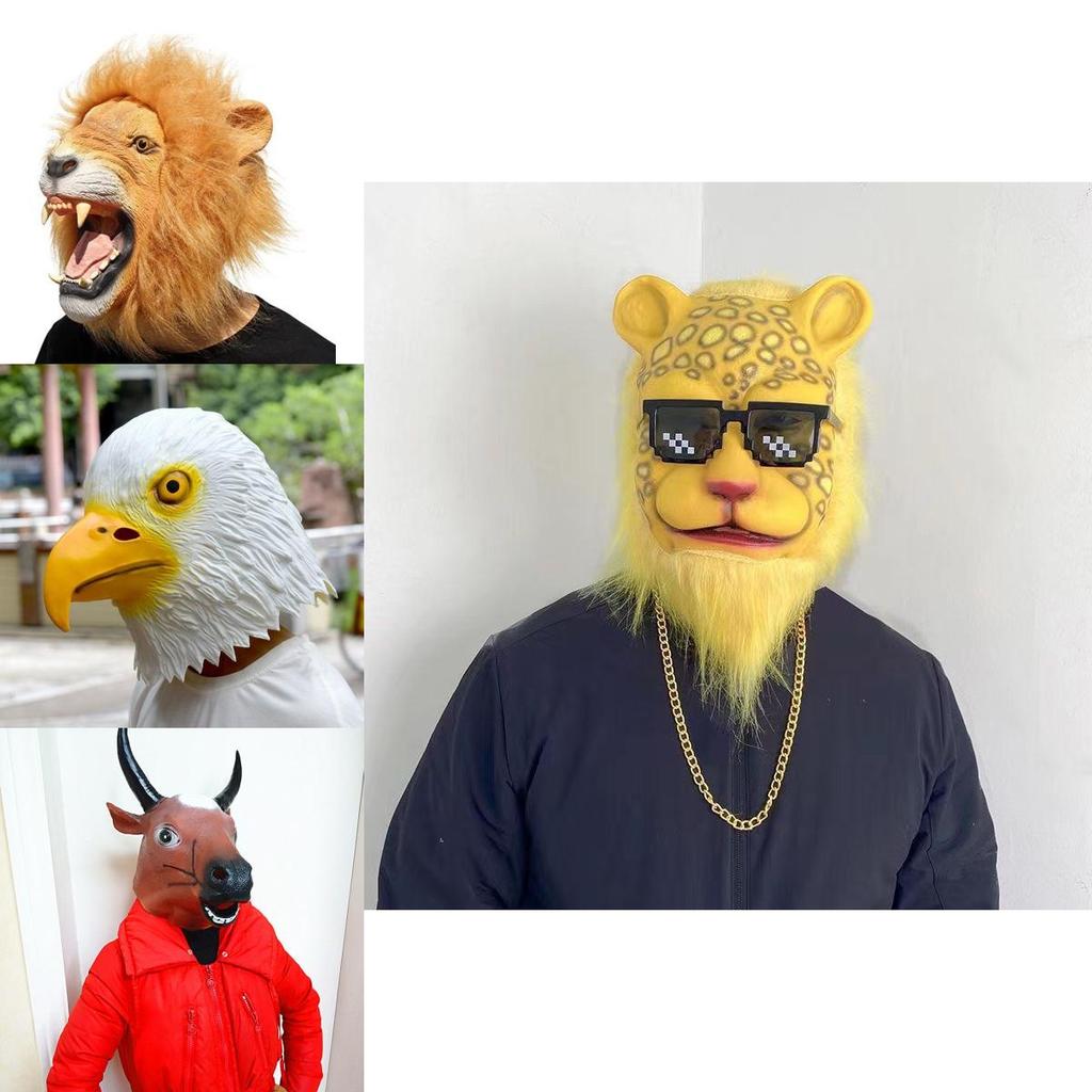 Funny Animal Headgear For Halloween Cosplay Latex Material Various Designs Perfect For Dressing Up Funny Props Characters)