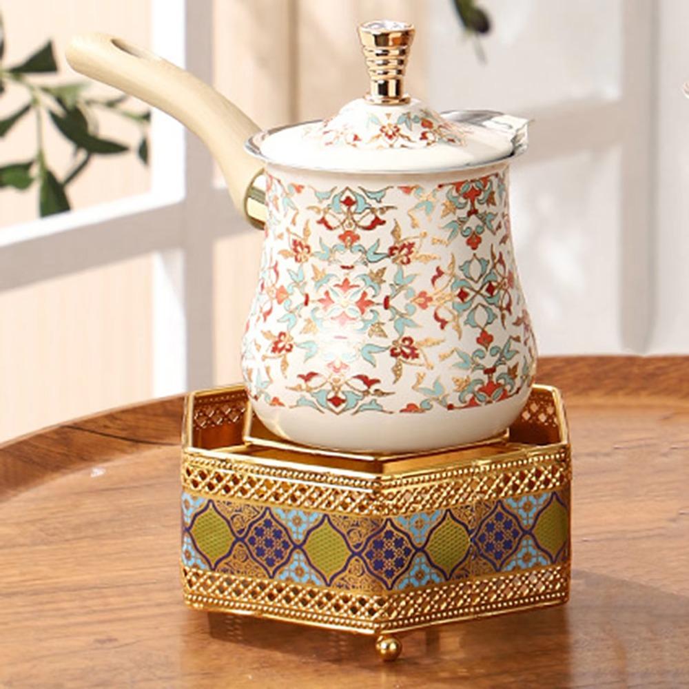 Long Wooden Handle Butter Melting Pot 550ml Milk Pot Coffee Utensil Turkish Coffee Pot Kitchen