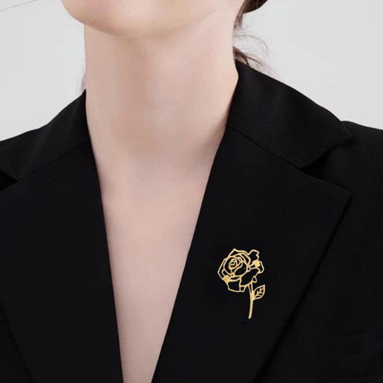 Spilla Rosa Lega di Zinco Spilla Metallica Accessorio Versatile ed Elegante Durevole Resistente allo Sbiadimento Spilla da Revers Porta Sciarpa per Uso Quotidiano