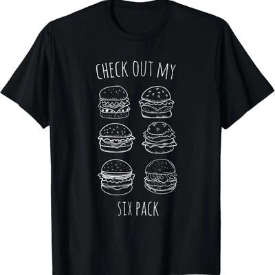 CHECK OUT MY SIX PACK Funny Burger Fast Food Burger T-Shirt