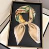 Spring new Mori flower silk scarf women's fresh oxygen versatile square scarf daily commuter decorative scarf