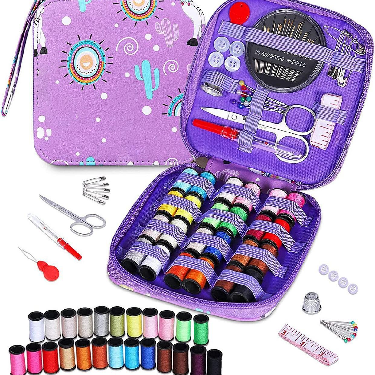 79Pcs Multi-Functional Household Sewing Kit Portable Sewing Set Contains Thread Needle Scissor Sewing Supplies Accessories