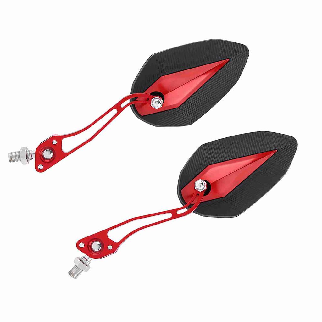 Pair 8mm 10mm Universal Motorbike Scooter Motorcycle Rearview Mirror Rear View Side Mirrors Red