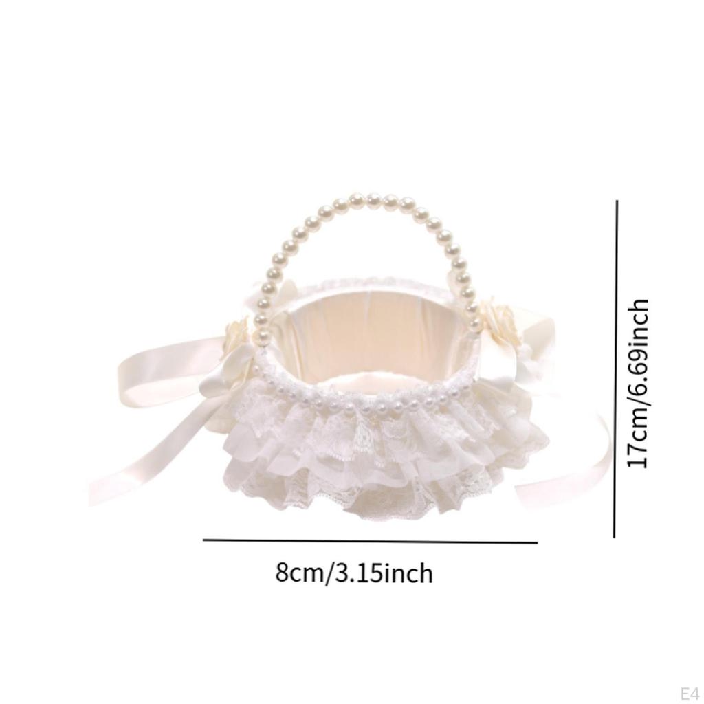 Fashionable Flower Girl Basket for Garden Ceremonies And Parties