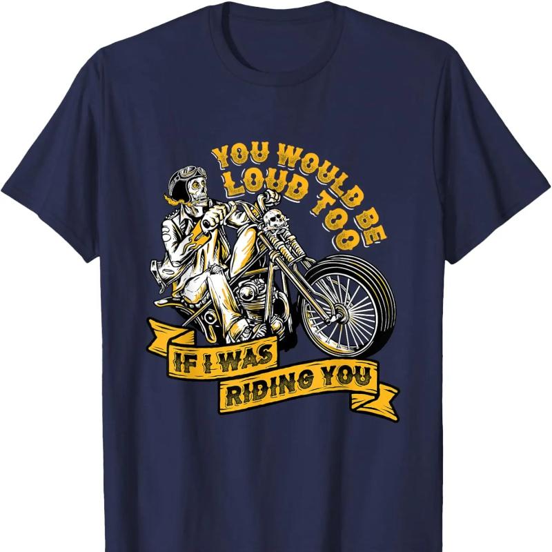Mens Cotton Tshirt Men Motorcycling Biker TShirt Black Vintage T Shirt Streetwear XS3XL Regular Short Sleeve Street Fashion