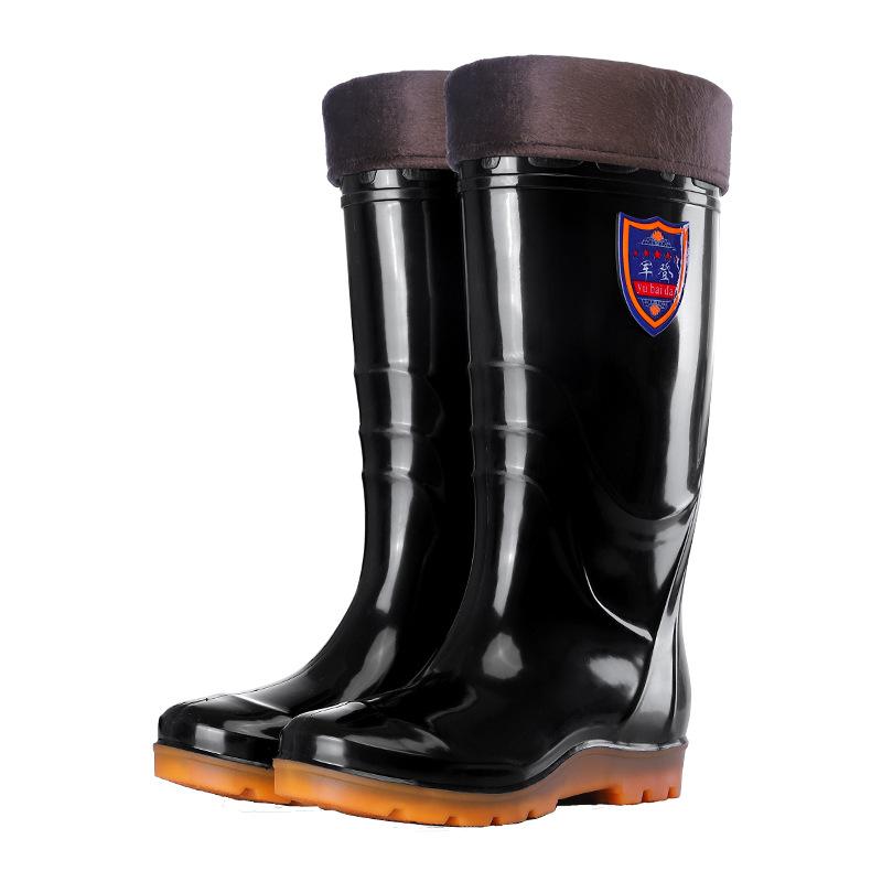 PVC Non-slip and Wear-resistant High-tube Rain Shoes, Labor Insurance Industrial and Mining Thick-soled Water Shoes, Men's Thickened and Durable