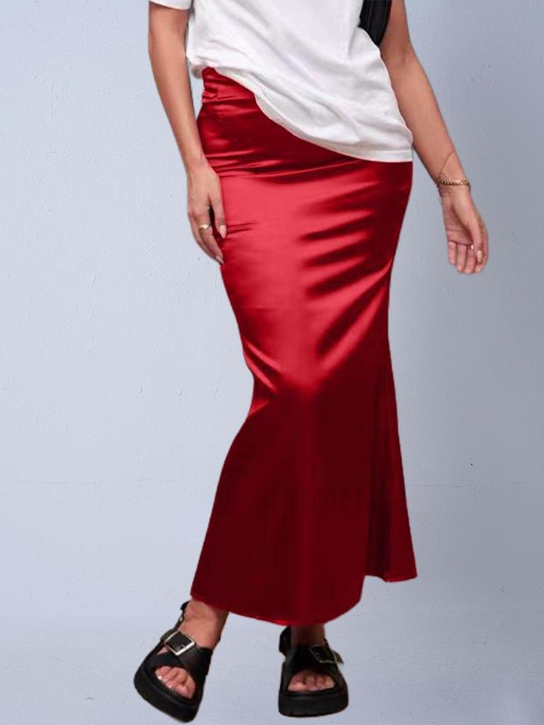 Satin Midi Mermaid Skirt - New Autumn Colors