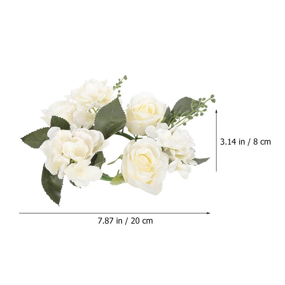 3Pcs Rings Artificial Rose Wreaths Lightweight Stylish Wreath for Wedding Party Table Decor Floral Ring