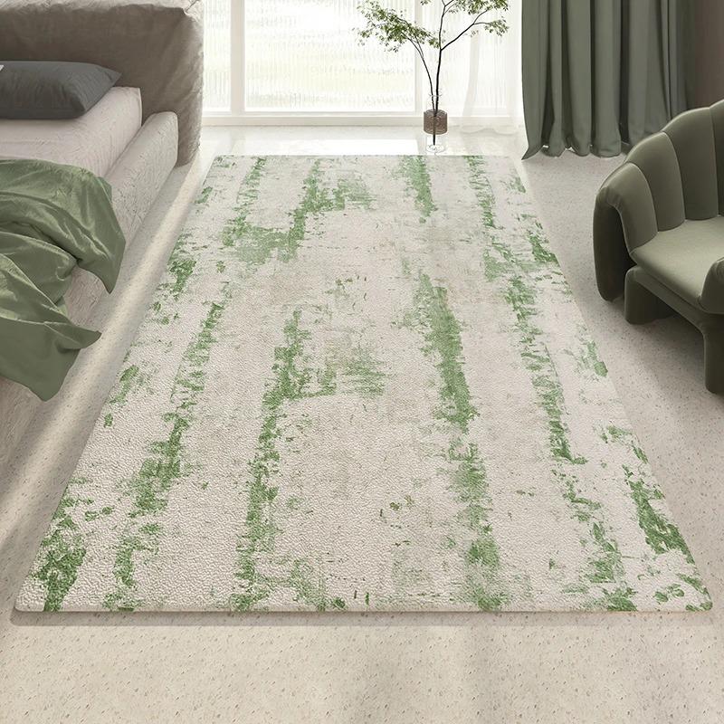 Nowoczesny Prosty Dywan z Serii Zielonej do Dekoracji Sypialni Dywanik Salon Przedpokój Balkon Wycieraczka Kuchenna Łazienkowa Antypoślizgowa Mata Podłogowa