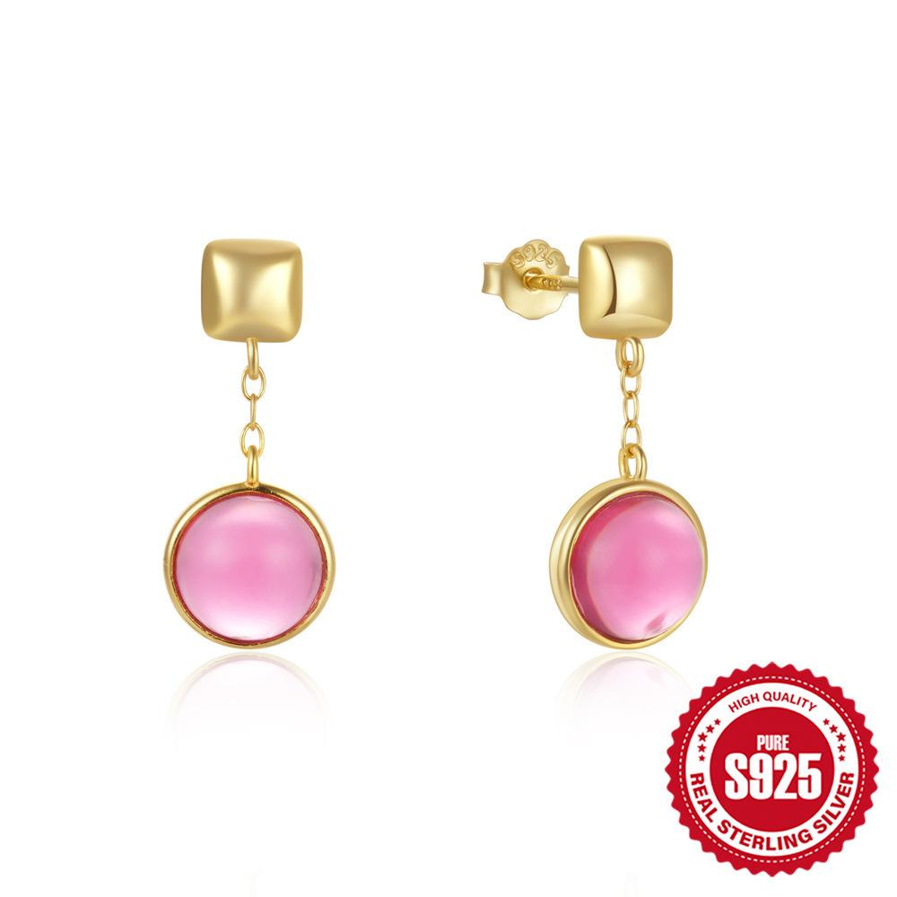 

Французские Ретро Серьги Легкая Роскошь Мода Темперамент Элегантные Геометрические Круглые Любовь Кисточка S925 Стерлинговое Серебро Опал Уши 925 Silver