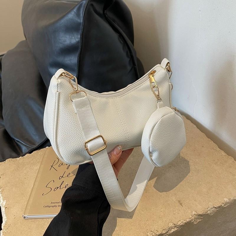 Trendy Retro Pu Shoulder Bag Stylish Solid Color Crossbody Bag For Daily Use