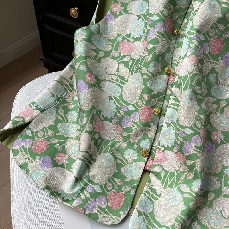 6518 Garden full of spring jacquard vest 2025 spring and summer new outer wear